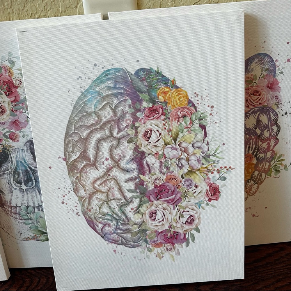 Colorful Floral Anatomy Art Prints Set - Picture 4 of 8